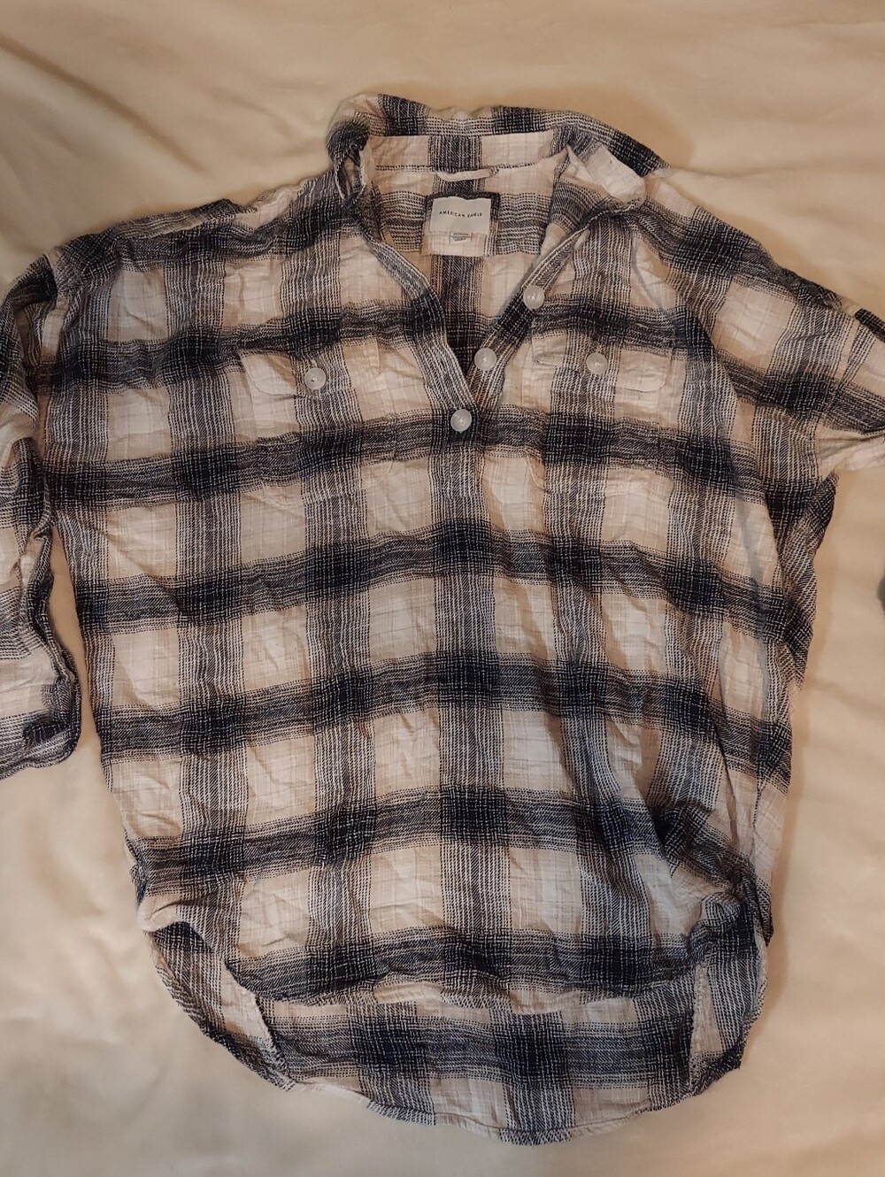 American Eagle 3/4 Sleeve Flannel X-Small